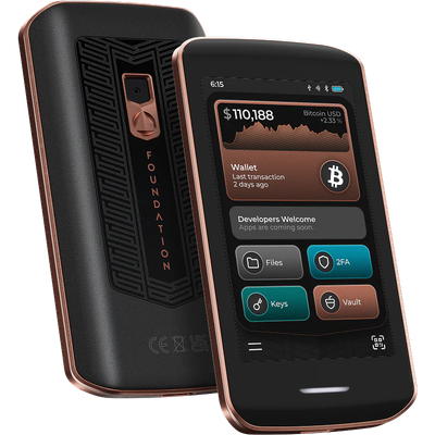 Monedero hardware Foundation Passport Prime con pantalla táctil a color de 3,5 pulgadas