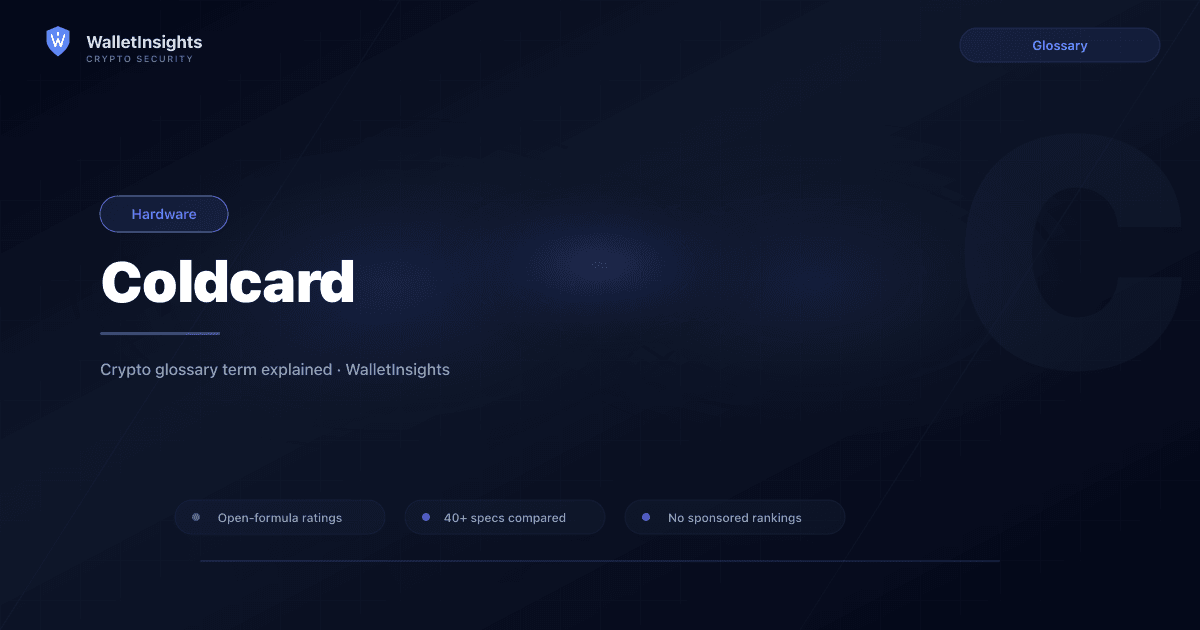 Explicación de Coldcard — Término de Billetera de Hardware (2026 ...
