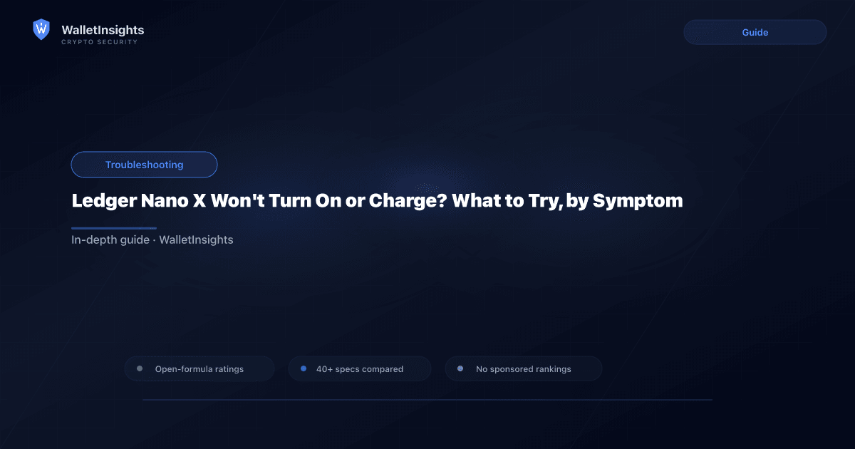 Ledger Nano X Won't Turn On or Charge? Fixes